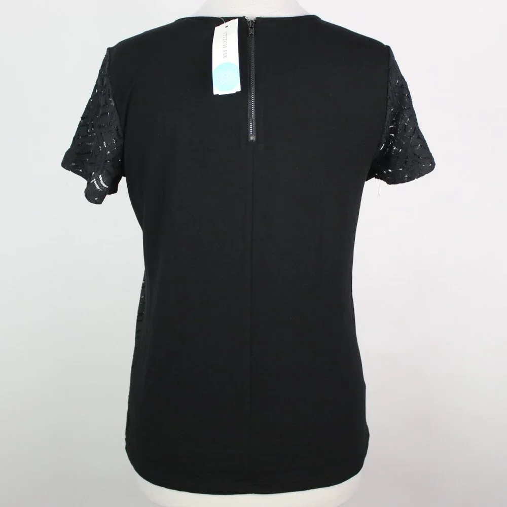 NWT Market & Spruce Womens Small Crochet Lace Top SMALL - Picture 3 of 6